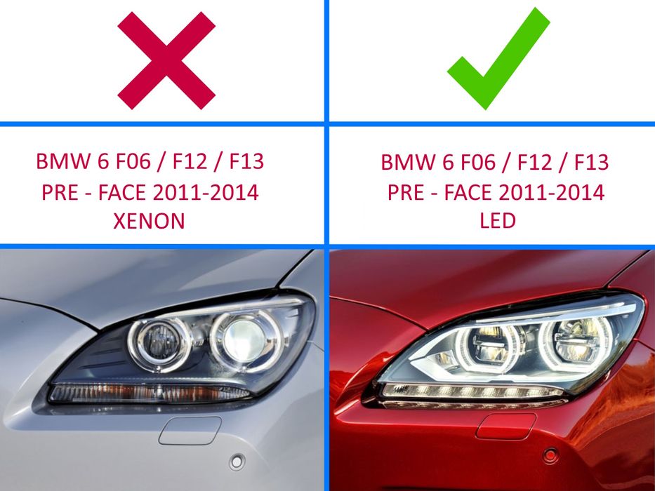 Стъкла за фарове на BMW 6 F12/F13/F06 - LED