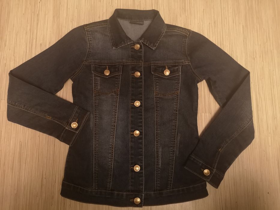 Geaca blugi, hanorac fermoar, fete, 9, 10, 11, 12 ani,  140 - 146- 152