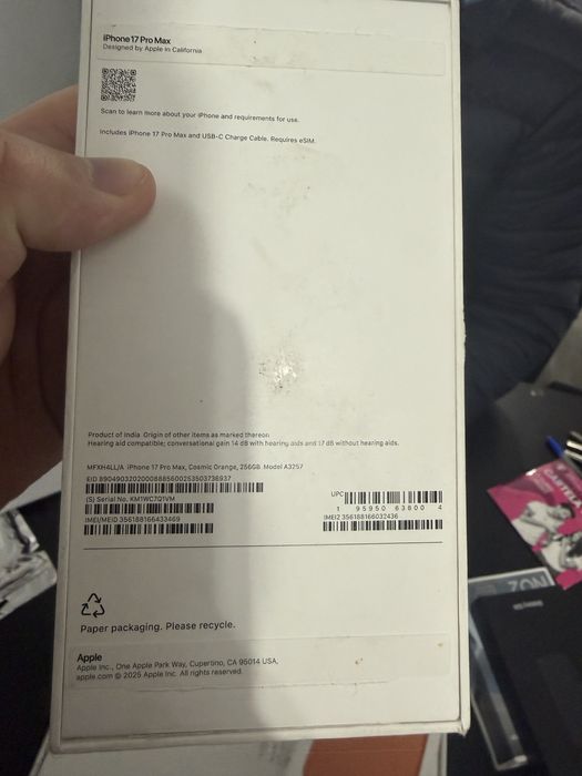 Vand doua iphone 17 pro max 256 E-SIM