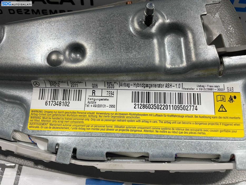 Airbag din Scaun Dreapta Fata Pasager Mercedes Clasa E Class W212 2009 - 2012 Cod A212860350 212860350 [L3920]