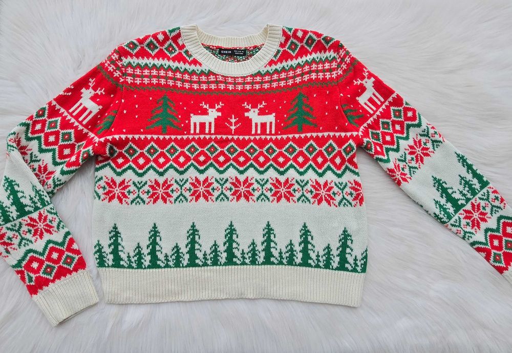 Дамски Коледен пуловер М-Л