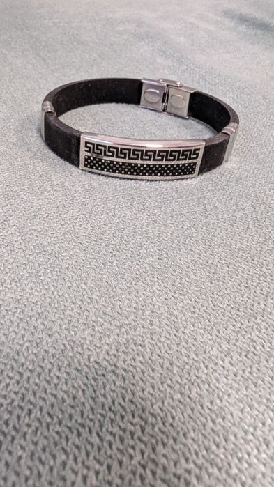 Мъжка гривна силикон/ неръждаема стомана