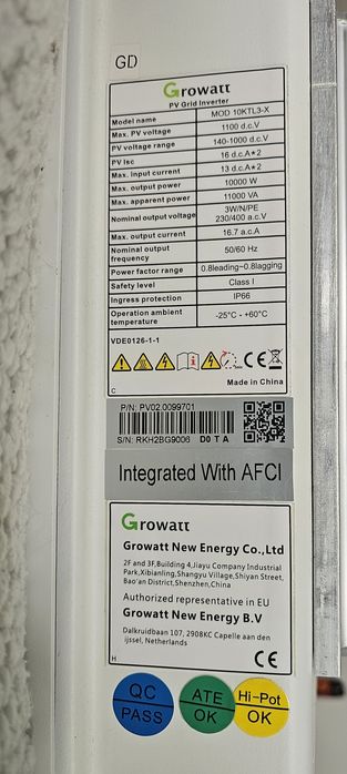 Invertor Growatt 10KTL3-X trifazat on grid smartmeter
