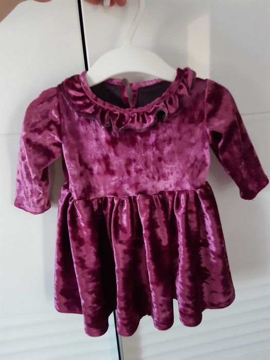 Set rochite mama-fiica, din catifea, mov placut