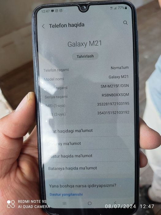Samsung M21. Xotira 4/64 gb