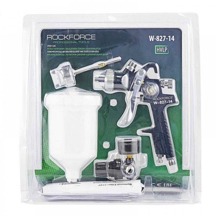 Бояджийски пистолет с две дюзи 1,4 и 1,7 мм с горно казанче RockForce