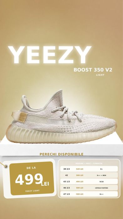 Adidas yeezy 350 autentici diferite conditii si modele
