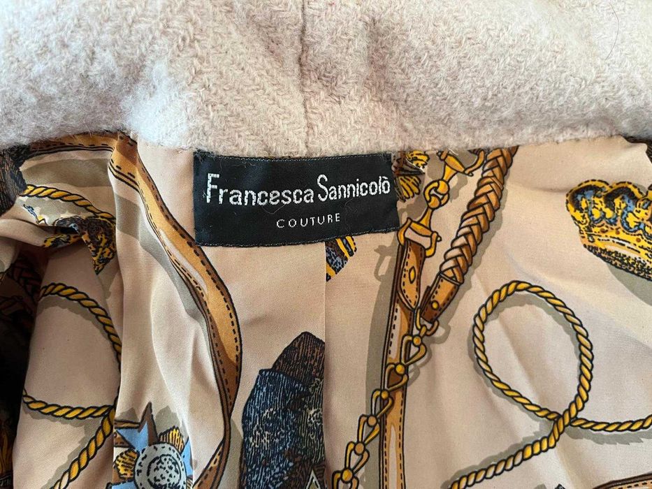 Palton bej Francesco Sannicolo, elegant, lana, toamna-iarna, XL