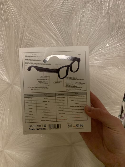 Очки с камерой AI SMART GLASSES 8-megapixel новый не пользовались воше