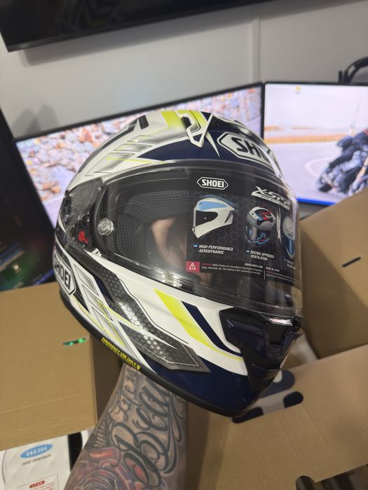 Shoei X Spr Pro Escalate TC-2 Blue Yellow Marimea M