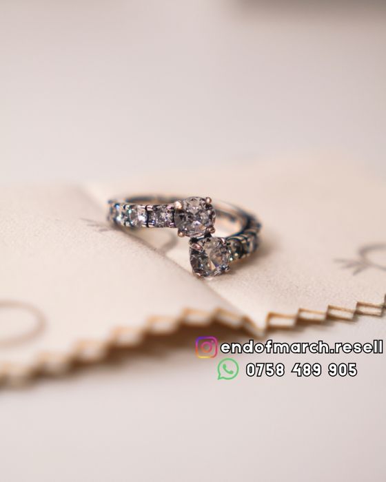 Inel Pandora Sparkling Overlapping Band