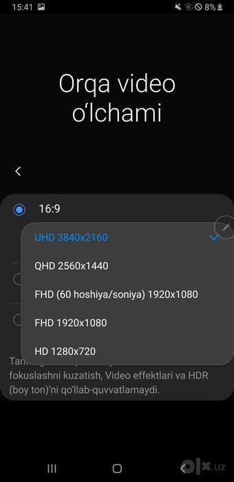 Samsung galaxy note 8 sotiladi