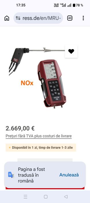 Analizor de gaze de ardere MRU Spectra Plus 2122
