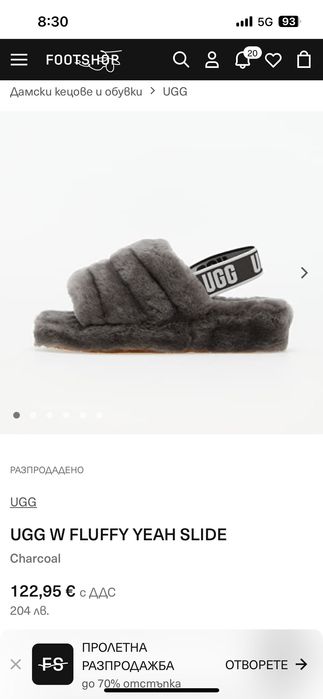 UGG W FLUFFY YEAH SLIDE сандали