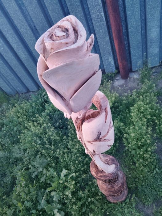 Роза из дера резьба