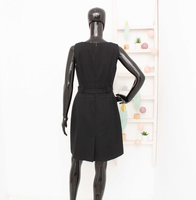 GANT дамска черна рокля тип сукман вълна с колан 36 S