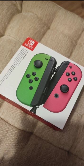 Pereche Controlere Nintendo Switch Joy-Con Neon Verde /Neon Roz (Originale) noi