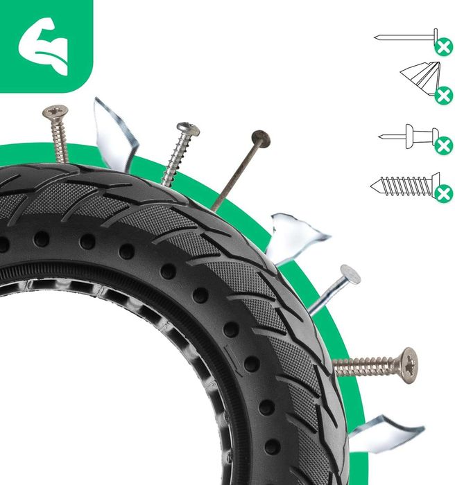 Nedong 1 бр Непневматична плътна гума 10 x 2.125 – за електр скутери