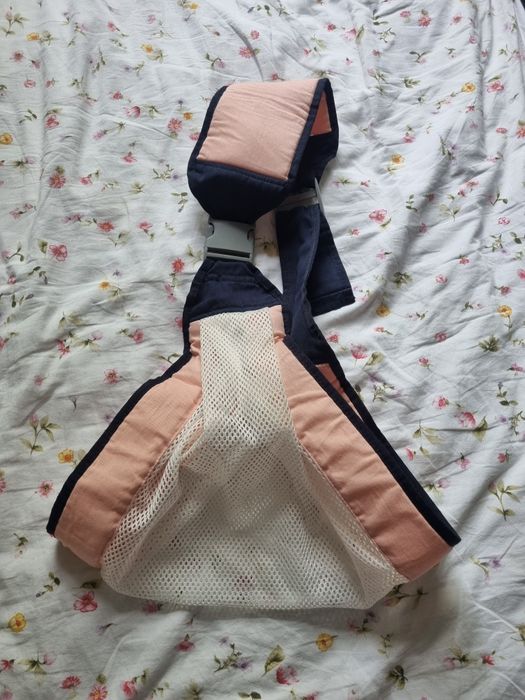 Сумка слинг хлопок белый, коралловый