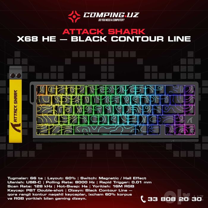 ATTACK SHARK X68 HE Rapid Trigger Keyboard Magnetic Switch