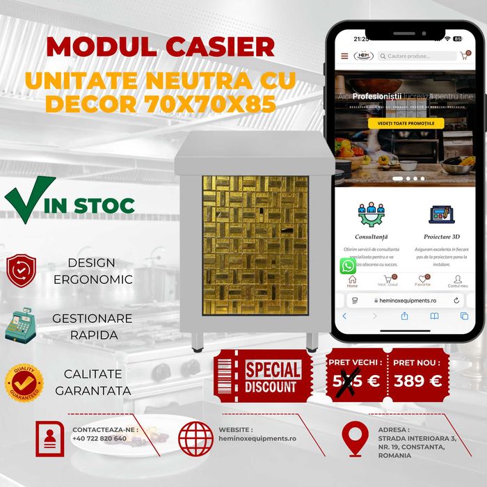 Linie Autoservire-Fastfood Vitrina Rece,Vitrina Calda,Casier IN STOC