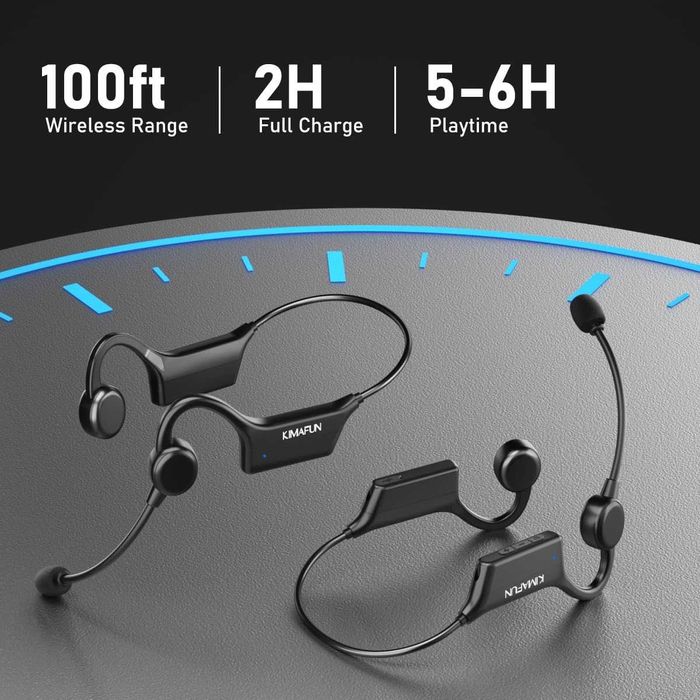 KIMAFUN IP67 Водоустойчив безжичен фитнес микрофон, 2.4G,за двама души
