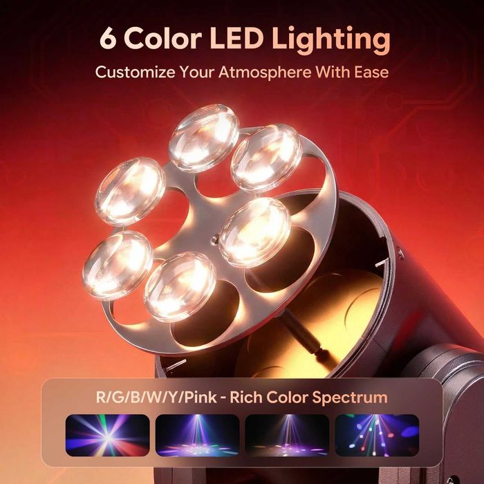 LED Disco de 30 W cu telecomandă, LED RGBW 6 în 1 pentru scenă, lumini de petrecere DJ DMX512 stroboscop disco