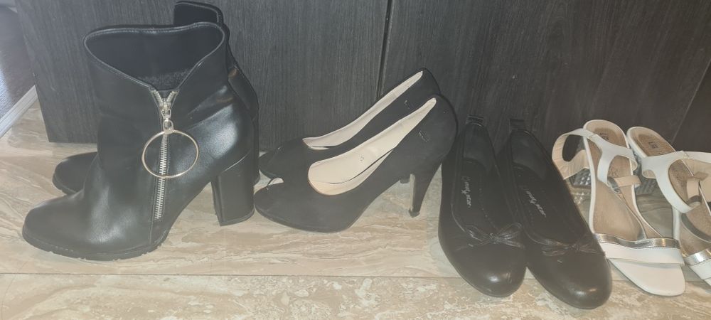 3 чифта черни обувки 38номер