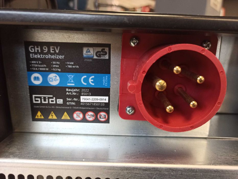 Încălzitor electric GH 9 EV Gude, 9 kW, 400 V.