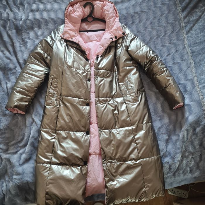 Продам двусторонний пуховик б/у