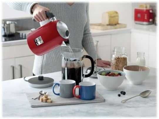 Електрическа кана Kenwood kMix 1 л Червена 2200 W - Kenwood kMix, 1 л, Червен, Метал, Бутони, Бутон, Неръждаема стомана