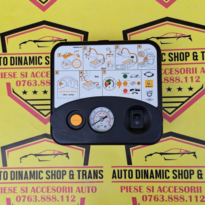 Compresor auto umflat roti original Dacia Renault 12V 96W 8A neutiliza