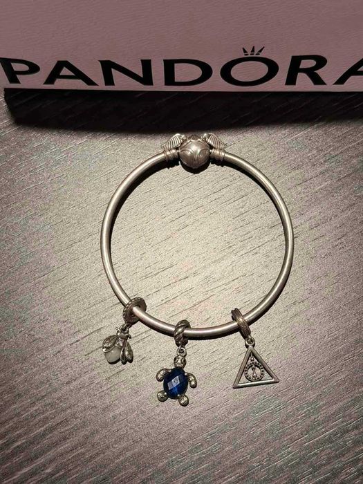 Гривна Pandora x Harry Poter твърда гривна "Златен снич", размер 17–19 см