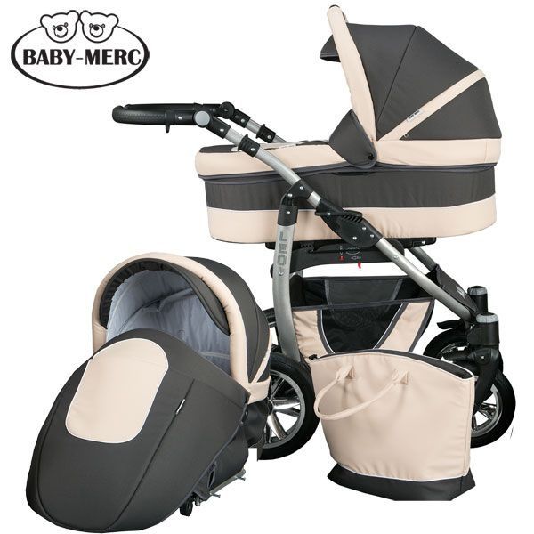 Baby Merc Leo Бебешка количка 2 в 1 Бежова.
 Удобна, стилна и супер маневрена!