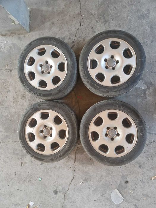 Set 4 jante aliaj originale Audi A4 16" + 4 anvelope Laufenn 205/55 R16