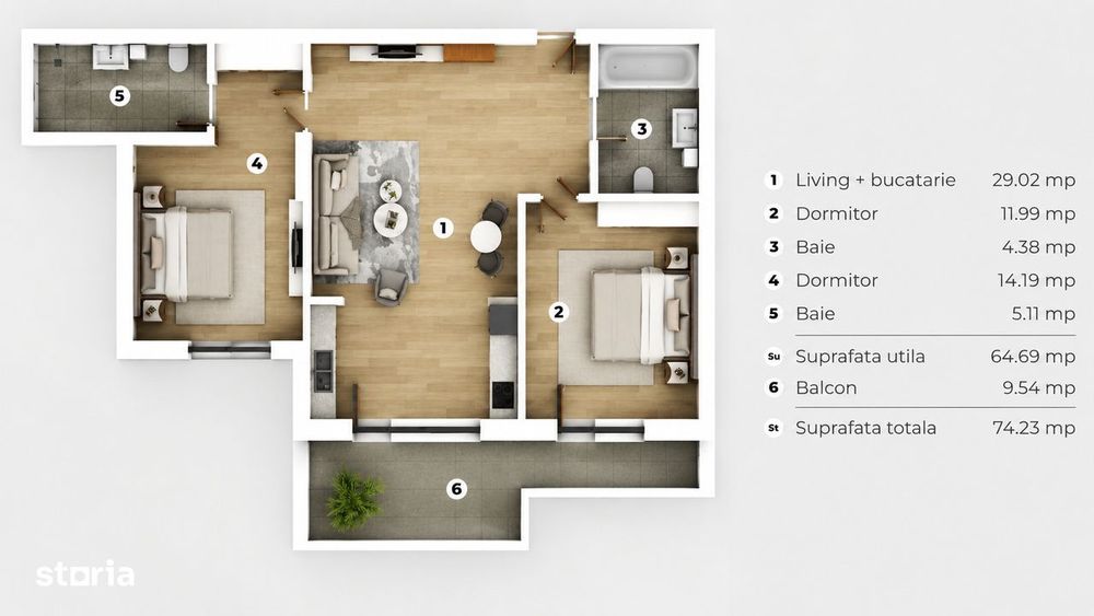 3 Camere Premium | 75 mp | Parcare | 81 Residence | Metrou