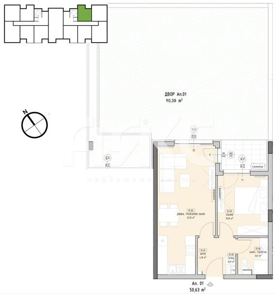 Продава се Двустаен апартамент в София, Малинова долина - 59 кв.м за 2946 €/кв.м - Снимка #2