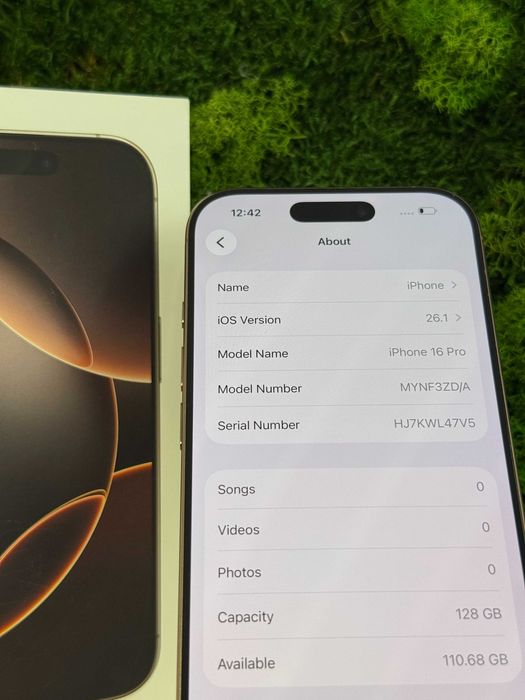 iPhone 16 Pro Desert Titanium 128GB 100% Baterie #8030