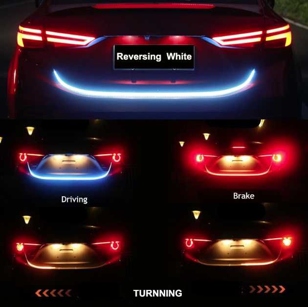 Led ленти 2бр. за фарове на автомобил кола лед  лента за багажник