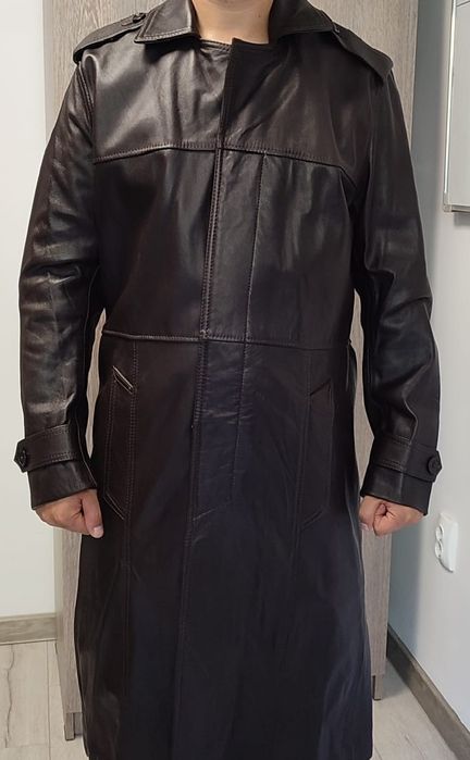 Geaca lunga de piele naturala