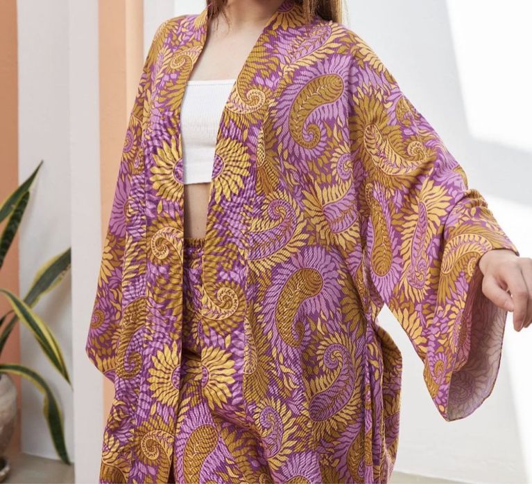 Set kimono midi si pantaloni