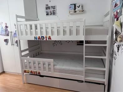 Pat etajat cu saltele / 2 paturi individuale