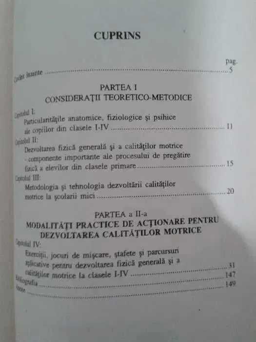 Carte Exercitii si Jocuri de miscare pentru clasele 1-4