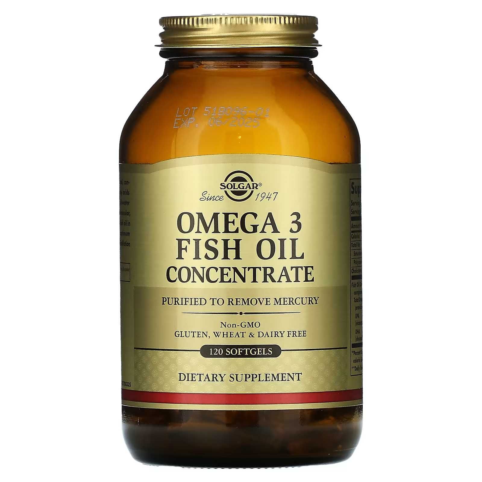 Solgar Omega-3 Fish Oil Concentrate Рыбий жир 2000мг/ Омега-3 600мг: 27 ...