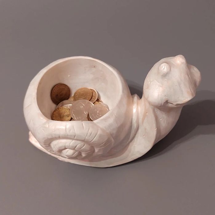 Сувенир,шкатулка улитка из гипса