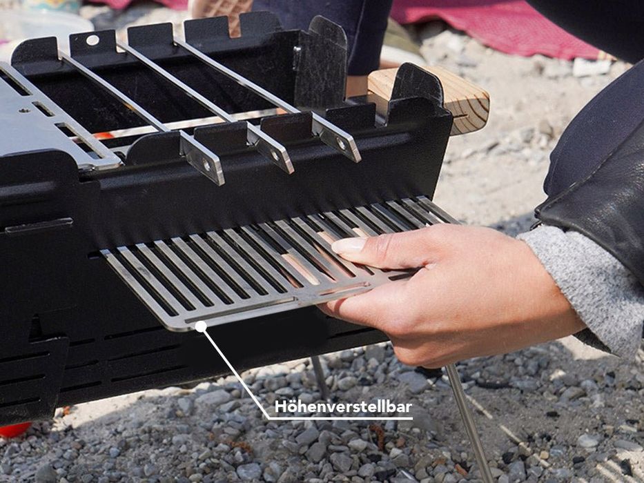 Скара на дървени въглища Knister Grill Original, идеална за къмпинг