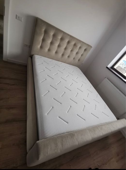 Paturi NOI tapitate rabatabile cu lada de depozitare de la 1350 lei