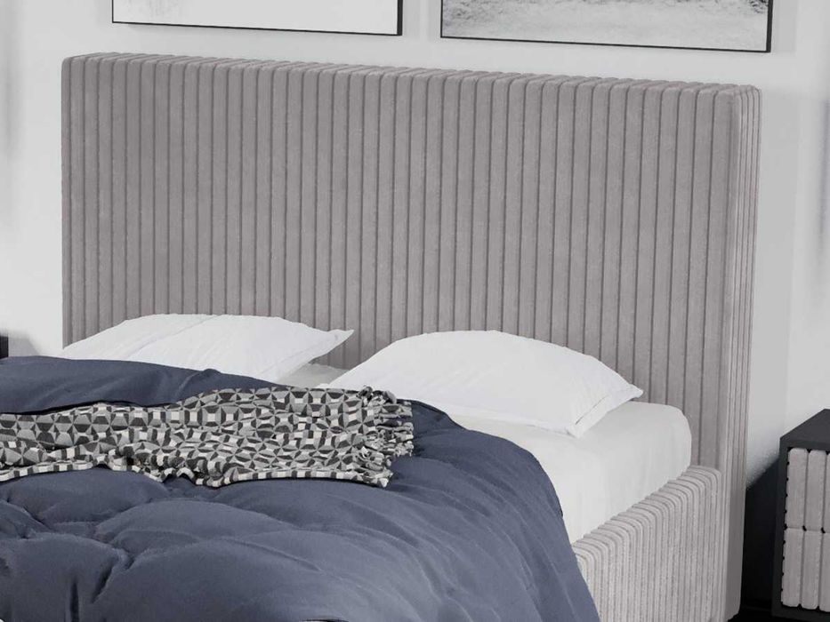 Pat Tapitat pentru saltea de 190 Reno Gri Tilia 11 rabatabil cu lada