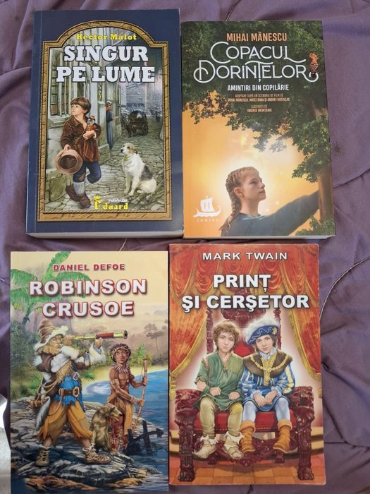 Lot cărți: Singur pe lume  + Copacul dorințelor + Robinson Crusoe + Prinț și cerșetor
