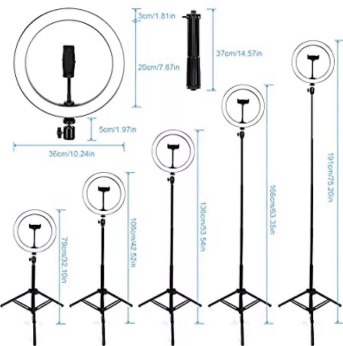Професионална Селфи LED Ринг Лампа с Трипод USB Дистанционно